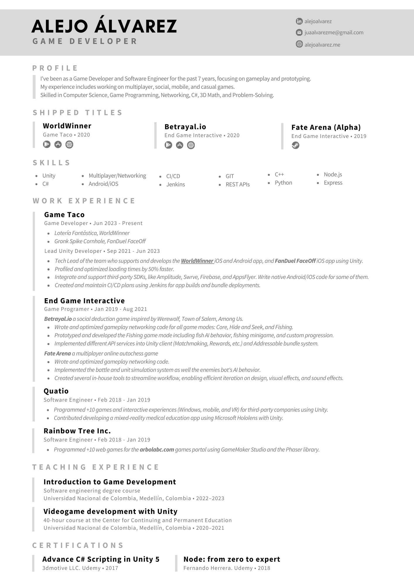 Résumé preview